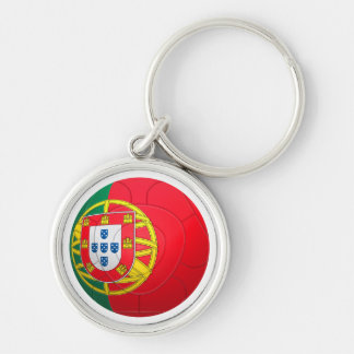 Selecção das Quinas - Portugal fotboll Rund Silverfärgad Nyckelring