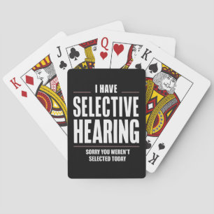 Selektiv hörsel ledsen rolig mening humoristisk casinokort