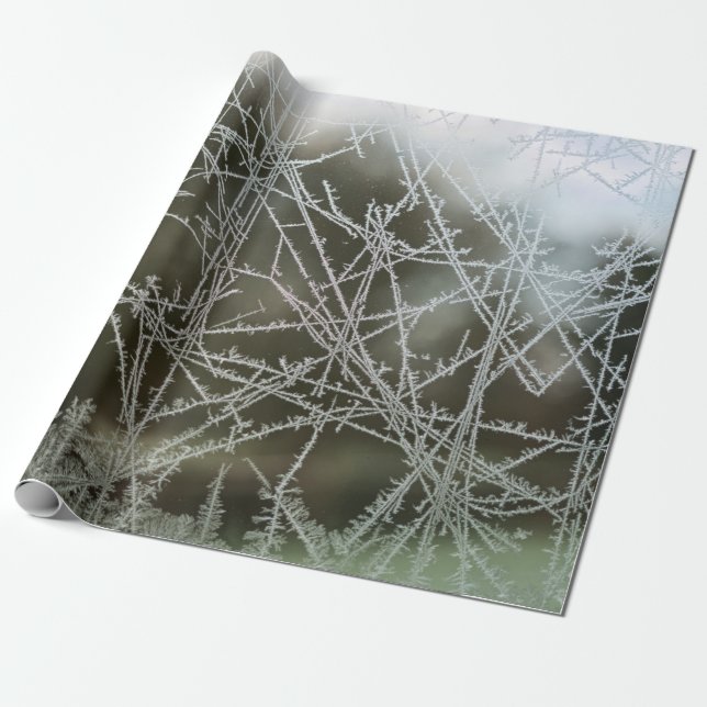 Selektiv inriktning på snöflingor presentpapper (Utrullad)
