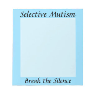 Selektiv Mutism Bryt Tystnaden Anteckningsblock