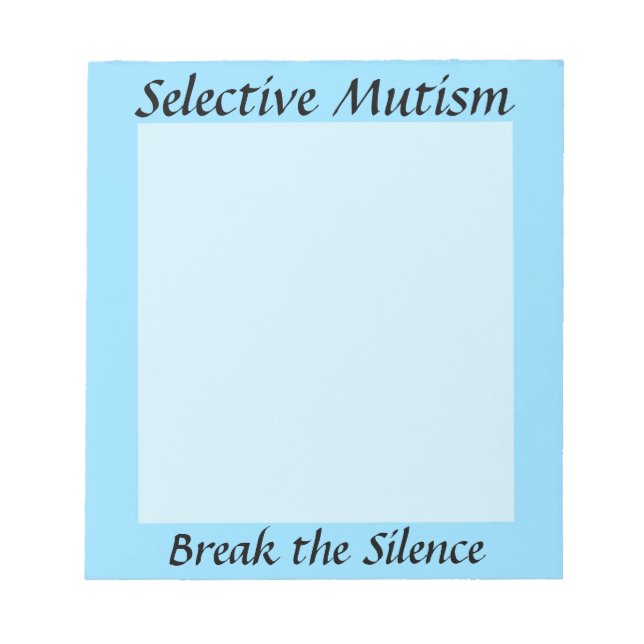 Selektiv Mutism Bryt Tystnaden Anteckningsblock (Framsida)
