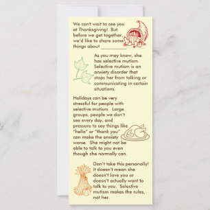 Selektiv Mutism Thanksgiving Girl