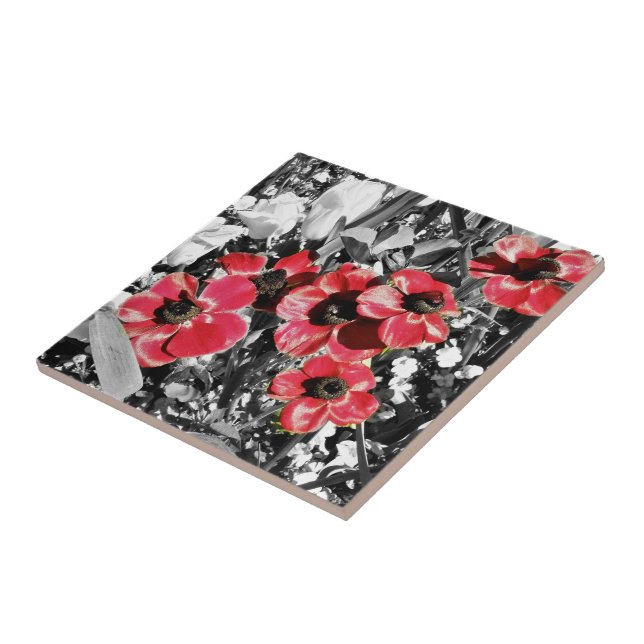 Selektiv skönhet - Anemone Blommars Ceramic Tile Kakelplatta (Sidan)