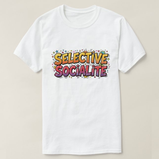 Selektiv Social T-Shirt Rolig Introvert Serietidni (Design framsida)