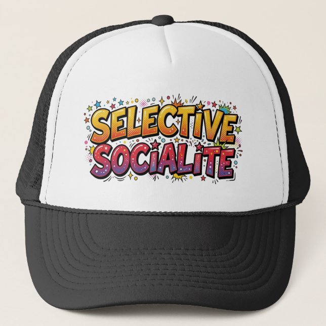 Selektiv socialperson Retro serietidning Pop art Keps (Framsida)