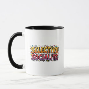 Selektiv socialt person Funny Introvert Retroserie Mugg