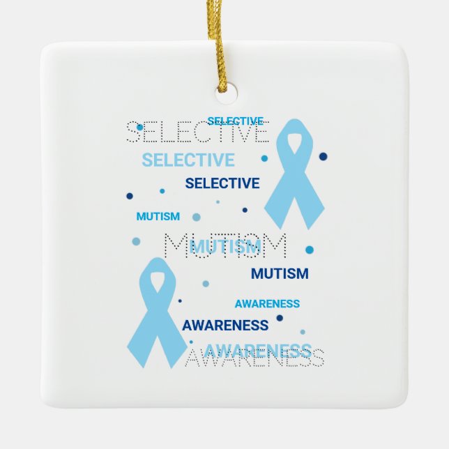 Selektiva Mutism-punkter Julgransprydnad Keramik (Framsida)