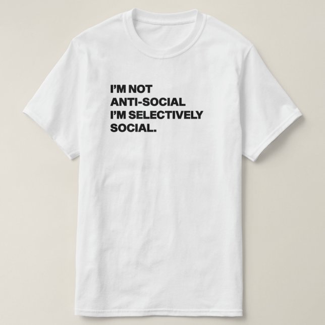 Selektivt social-citat t shirt (Design framsida)