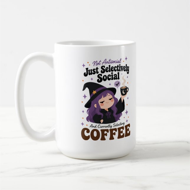 Selektivt Social Häxa Stor Kaffemugg Present (Vänster)