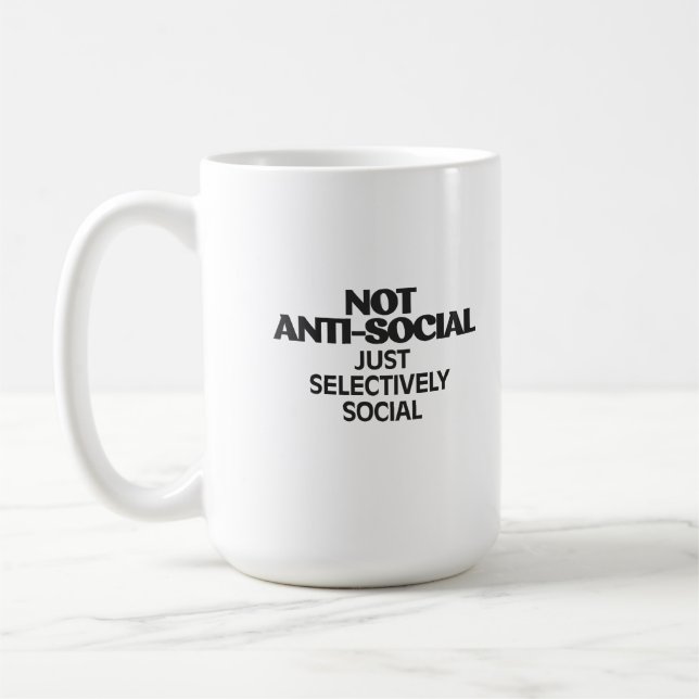 Selektivt Socialt Uttalande Typografi Design Kaffemugg (Vänster)
