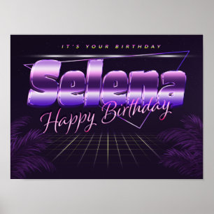 Selena Namn Vorname lila retro Poster Geburtstag