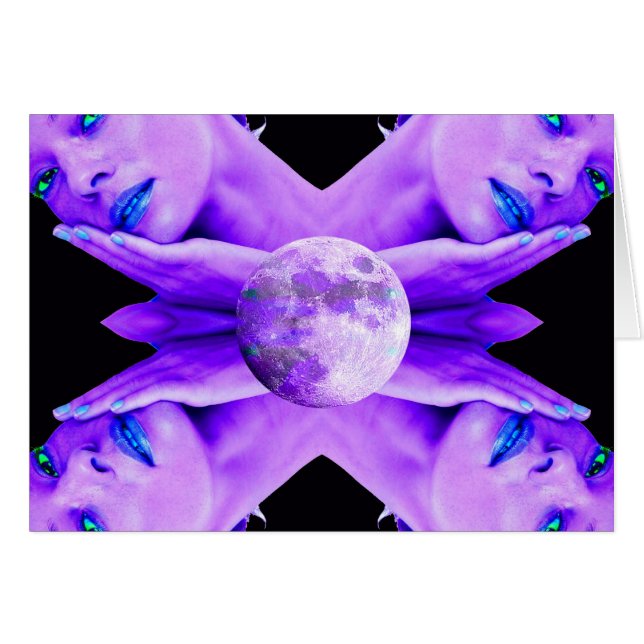 Selene Måne Goddess Hälsningskort (Framsidan Horizontal)