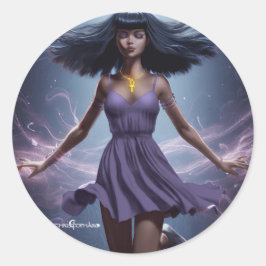 Selene the Magicia - Fantasy Sticker Runt Klistermärke