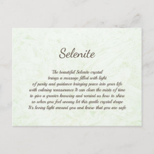 Selenite Crystal Heaming-vykort Vykort
