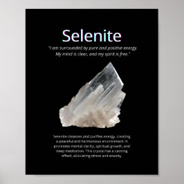 Selenite Crystal Stone betyder Poster
