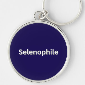 Selenofil månälskare rund silverfärgad nyckelring