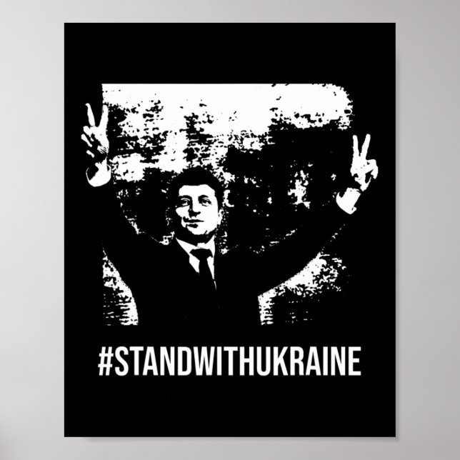 Selenskyj Stå med Ukraina Stoppa Krig Stöd Ukraina Poster (Framsidan)