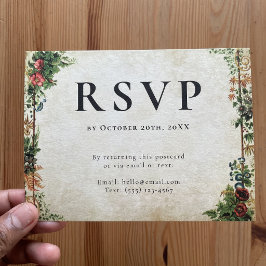 Self Addressed RSVP Vintage Garden Cottagecore Vykort