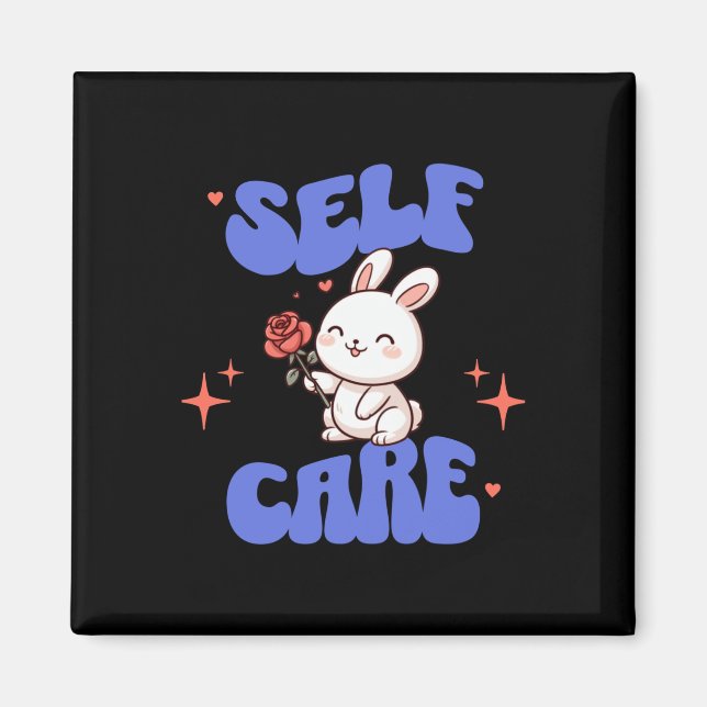 Self Care American Traditional Ro Bunny Sticker Magnet (Framsidan)