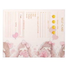 Self care blush pink and gold Watercolor planner  Anteckningsblock