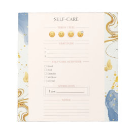 Self Care blush pink Planner gold luxury watercolo Anteckningsblock