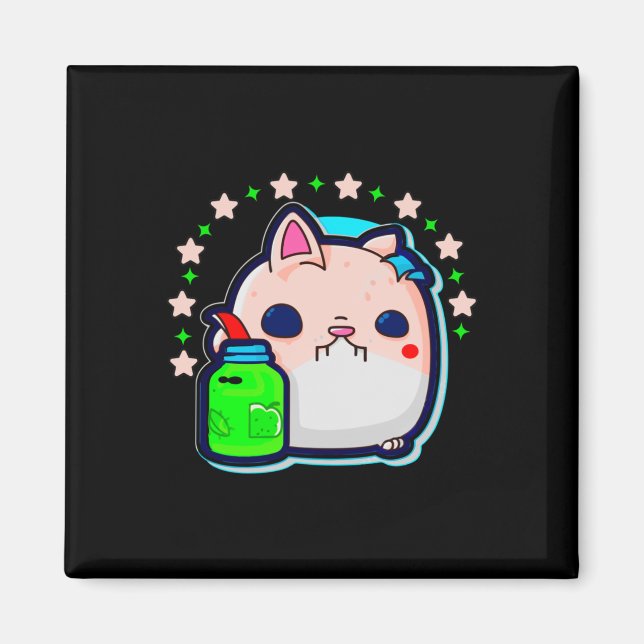Self Care Cat Sticker Magnet (Framsidan)