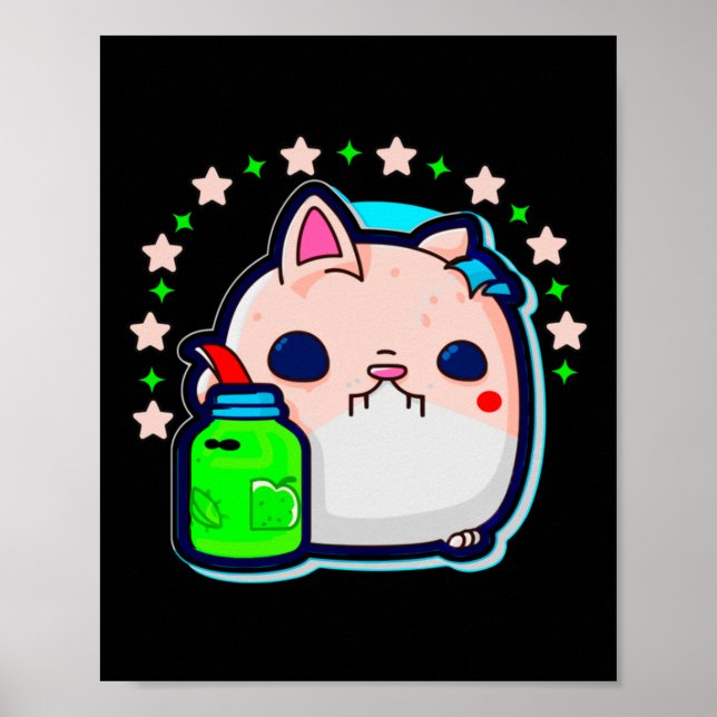 Self Care Cat Sticker Poster (Framsidan)