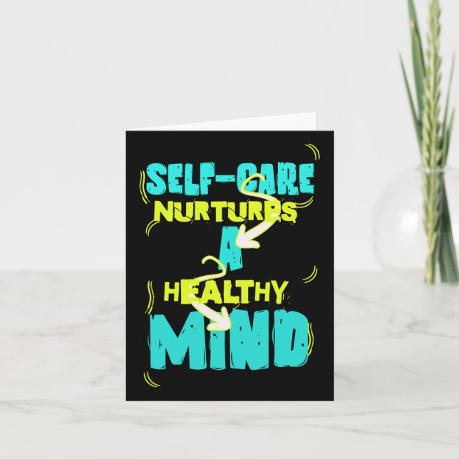 Self Care Health Mind Sticker Kort (Framsida)