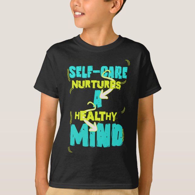 Self Care Health Mind Sticker T Shirt (Framsida)