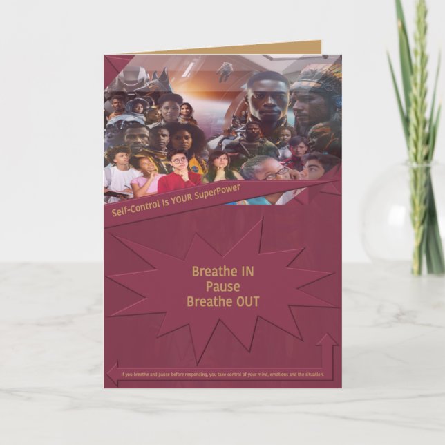 Self Control är din SuperPower Tack Kort (Framsida)