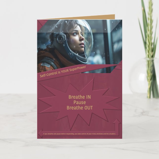 Self Control är din SuperPower Tack Kort (Framsida)