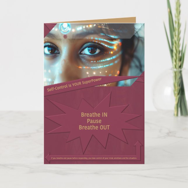 Self Control är din SuperPower Tack Kort (Framsida)