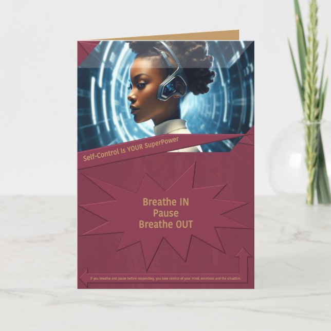 Self Control är din SuperPower Tack Kort (Framsida)