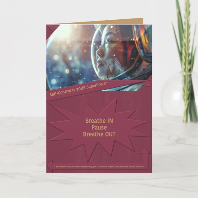 Self Control är din SuperPower Tack Kort (Framsida)