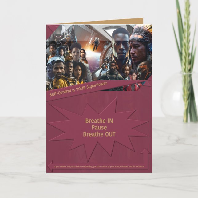 Self Control är din SuperPower Tack Kort (Framsida)