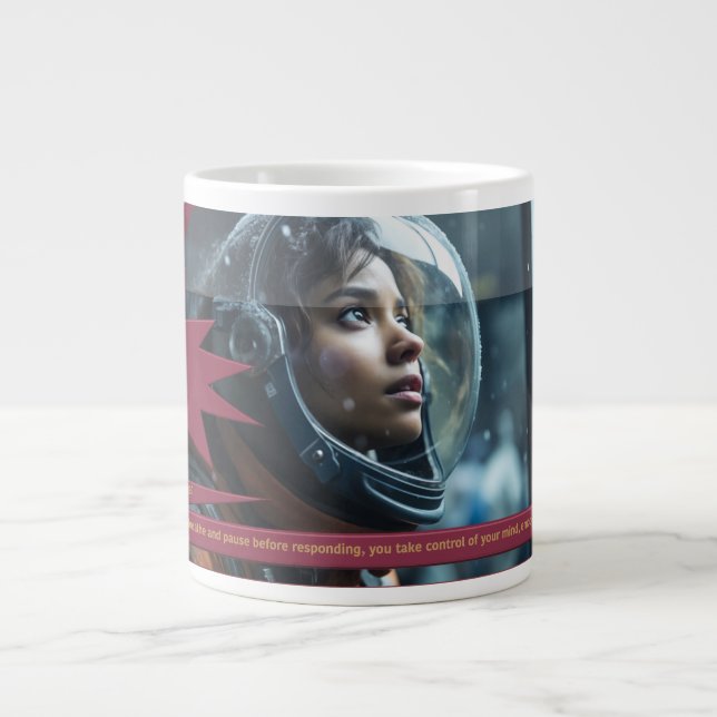 "Self-Control Is YOUR SuperPower" Jumbo Mugg (Framsidan)