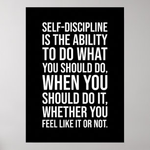 Self-Discipline - Gym, Hustle, Success Mindset Poster