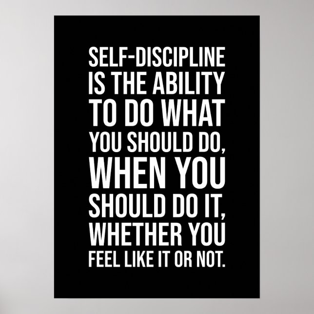 Self-Discipline - Gym, Hustle, Success Mindset Poster (Framsidan)