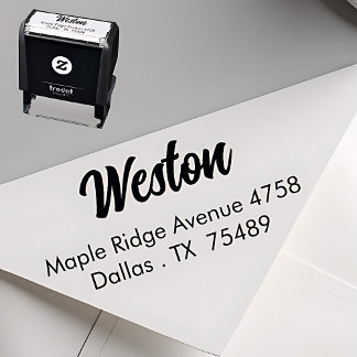 Self Inking Address Stamp Minimalist Modern Style Självfärgande Stämpel