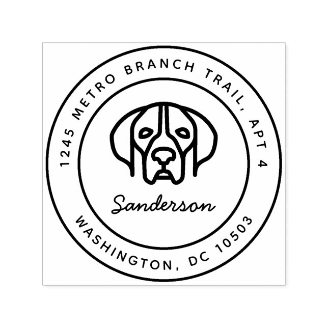 Self-Inking med pekaren Hund aveln Returadress Fri Självfärgande Stämpel (Design)