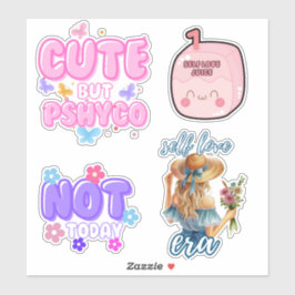 Self Kärlek Cute girly Aesthetic Sticker Pack Klistermärken