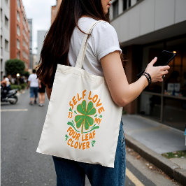Self Kärlek Fyrklöver Tote Bag - Anpassade Tygkasse