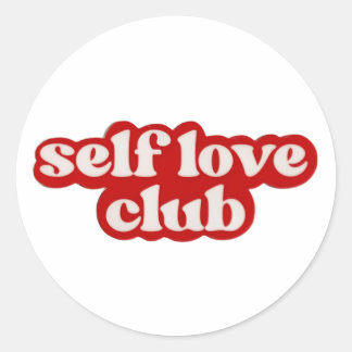 Self Kärlek Klubb Sticker Runt Klistermärke