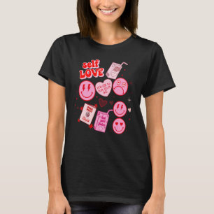Self Kärlek Retro Valentine Day Lycklig Ansikte Bo T Shirt