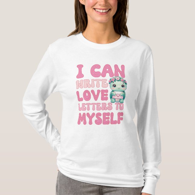 Self kärlek Turtle på Retro Valentindagen T Shirt (Framsida)