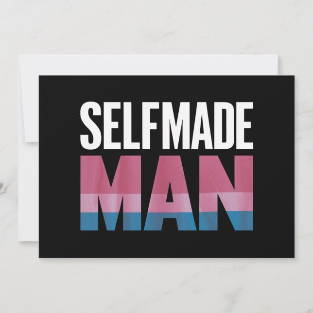 Self-made Man Transgender Trans Pride Flagga Trans Inbjudningar (Framsida)
