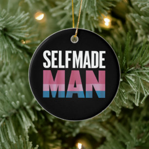 Self-made Man Transgender Trans Pride Flagga Trans Julgransprydnad Keramik