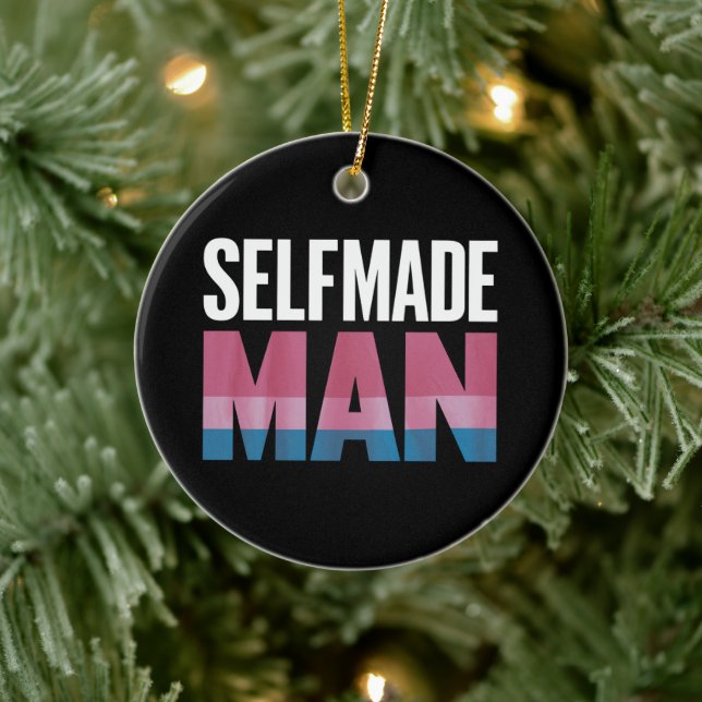 Self-made Man Transgender Trans Pride Flagga Trans Julgransprydnad Keramik (Träd)
