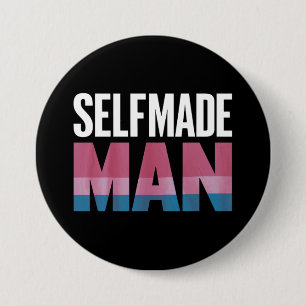 Self-made Man Transgender Trans Pride Flagga Trans Knapp