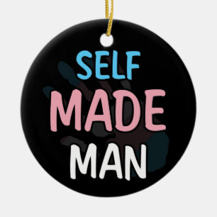 Self Made Man Transman LGBT Trans Pride Flagga Gif Julgransprydnad Keramik